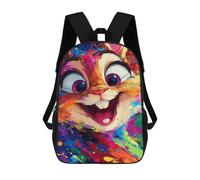 sinyumoney Mochilas Escolares Infantiles Impresas En 3D 17inch Colorful Rabbit Painting Art Print Mochila De Viaje Ligera Mochila Para Libros Niños Niños Niñas Mochila Escolar