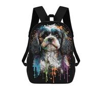 sinyumoney Mochilas Escolares Infantiles Impresas En 3D 17inch Colorful Splash Dog Art Print-4 Mochila De Viaje Ligera Mochila Para Libros Niños Niños Niñas Mochila Escolar