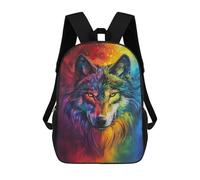 sinyumoney Mochilas Escolares Infantiles Impresas En 3D 17inch Colorful Wolf Art Print-21 Mochila De Viaje Ligera Mochila Para Libros Niños Niños Niñas Mochila Escolar