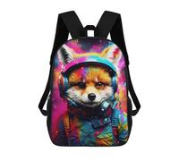 sinyumoney Mochilas Escolares Infantiles Impresas En 3D 17inch Cosmic Fox in Space Gear Mochila De Viaje Ligera Mochila Para Libros Niños Niños Niñas Mochila Escolar