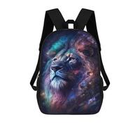 sinyumoney Mochilas Escolares Infantiles Impresas En 3D 17inch Cosmic Lion Portrait Artwork-3 Mochila De Viaje Ligera Mochila Para Libros Niños Niños Niñas Mochila Escolar