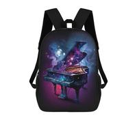 sinyumoney Mochilas Escolares Infantiles Impresas En 3D 17inch Cosmic Piano Fantasy-2 Mochila De Viaje Ligera Mochila Para Libros Niños Niños Niñas Mochila Escolar