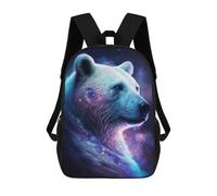 sinyumoney Mochilas Escolares Infantiles Impresas En 3D 17inch Cosmic Polar Bear Art Print-1 Mochila De Viaje Ligera Mochila Para Libros Niños Niños Niñas Mochila Escolar
