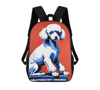 sinyumoney Mochilas Escolares Infantiles Impresas En 3D 17inch Cute Poodle Dog Poster Mochila De Viaje Ligera Mochila Para Libros Niños Niños Niñas Mochila Escolar