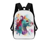 sinyumoney Mochilas Escolares Infantiles Impresas En 3D 17inch Cute Watercolor Pet Rat Mochila De Viaje Ligera Mochila Para Libros Niños Niños Niñas Mochila Escolar