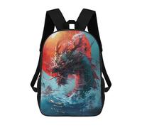 sinyumoney Mochilas Escolares Infantiles Impresas En 3D 17inch Dragon Rising from Water Mochila De Viaje Ligera Mochila Para Libros Niños Niños Niñas Mochila Escolar