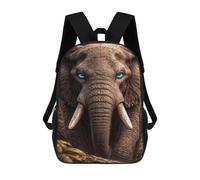 sinyumoney Mochilas Escolares Infantiles Impresas En 3D 17inch Elephant with Striking Blue Eyes Portrait Mochila De Viaje Ligera Mochila Para Libros Niños Niños Niñas Mochila Escolar