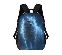 sinyumoney Mochilas Escolares Infantiles Impresas En 3D 17inch Enchanted Glowing Cat Art Print Mochila De Viaje Ligera Mochila Para Libros Niños Niños Niñas Mochila Escolar
