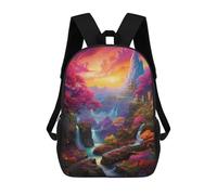 sinyumoney Mochilas Escolares Infantiles Impresas En 3D 17inch Fantasy Castle in Autumn Forest Mochila De Viaje Ligera Mochila Para Libros Niños Niños Niñas Mochila Escolar