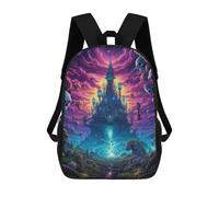 sinyumoney Mochilas Escolares Infantiles Impresas En 3D 17inch Fantasy Castle in The Sky Mochila De Viaje Ligera Mochila Para Libros Niños Niños Niñas Mochila Escolar