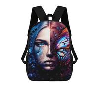 sinyumoney Mochilas Escolares Infantiles Impresas En 3D 17inch Fantasy Girl Face Mochila De Viaje Ligera Mochila Para Libros Niños Niños Niñas Mochila Escolar