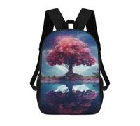 sinyumoney Mochilas Escolares Infantiles Impresas En 3D 17inch Fantasy Pink Tree Reflection Mochila De Viaje Ligera Mochila Para Libros Niños Niños Niñas Mochila Escolar