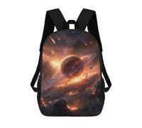 sinyumoney Mochilas Escolares Infantiles Impresas En 3D 17inch Fiery Planet with Rings -3 Mochila De Viaje Ligera Mochila Para Libros Niños Niños Niñas Mochila Escolar
