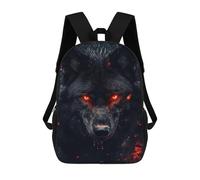 sinyumoney Mochilas Escolares Infantiles Impresas En 3D 17inch Fiery Wolf Mochila De Viaje Ligera Mochila Para Libros Niños Niños Niñas Mochila Escolar