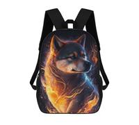 sinyumoney Mochilas Escolares Infantiles Impresas En 3D 17inch Flaming Wolf Art Print -4 Mochila De Viaje Ligera Mochila Para Libros Niños Niños Niñas Mochila Escolar