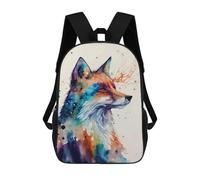 sinyumoney Mochilas Escolares Infantiles Impresas En 3D 17inch Fox Head Painting Mochila De Viaje Ligera Mochila Para Libros Niños Niños Niñas Mochila Escolar