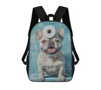 sinyumoney Mochilas Escolares Infantiles Impresas En 3D 17inch French Bulldog with Toilet Paper-24 Mochila De Viaje Ligera Mochila Para Libros Niños Niños Niñas Mochila Escolar