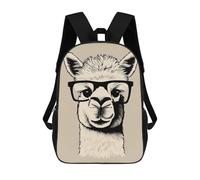 sinyumoney Mochilas Escolares Infantiles Impresas En 3D 17inch Funny Hipster Alpaca Mochila De Viaje Ligera Mochila Para Libros Niños Niños Niñas Mochila Escolar