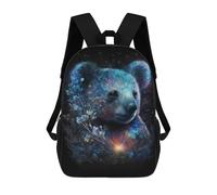sinyumoney Mochilas Escolares Infantiles Impresas En 3D 17inch Galactic Bear with Flowers -1 Mochila De Viaje Ligera Mochila Para Libros Niños Niños Niñas Mochila Escolar
