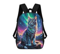 sinyumoney Mochilas Escolares Infantiles Impresas En 3D 17inch Galactic Cat Majesty Mochila De Viaje Ligera Mochila Para Libros Niños Niños Niñas Mochila Escolar