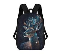 sinyumoney Mochilas Escolares Infantiles Impresas En 3D 17inch Galactic Deer Art Print -1 Mochila De Viaje Ligera Mochila Para Libros Niños Niños Niñas Mochila Escolar
