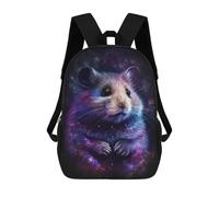 sinyumoney Mochilas Escolares Infantiles Impresas En 3D 17inch Galactic Hamster Art Print Mochila De Viaje Ligera Mochila Para Libros Niños Niños Niñas Mochila Escolar