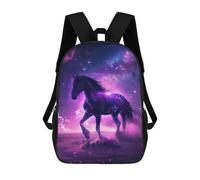 sinyumoney Mochilas Escolares Infantiles Impresas En 3D 17inch Galactic Horse Fantasy Art Mochila De Viaje Ligera Mochila Para Libros Niños Niños Niñas Mochila Escolar