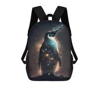 sinyumoney Mochilas Escolares Infantiles Impresas En 3D 17inch Galactic Penguin Art Print-2 Mochila De Viaje Ligera Mochila Para Libros Niños Niños Niñas Mochila Escolar