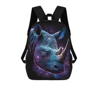 sinyumoney Mochilas Escolares Infantiles Impresas En 3D 17inch Galactic Rhino Portrait-15 Mochila De Viaje Ligera Mochila Para Libros Niños Niños Niñas Mochila Escolar