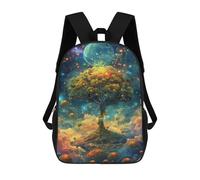 sinyumoney Mochilas Escolares Infantiles Impresas En 3D 17inch Galactic Tree of Life -3 Mochila De Viaje Ligera Mochila Para Libros Niños Niños Niñas Mochila Escolar