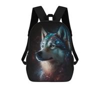 sinyumoney Mochilas Escolares Infantiles Impresas En 3D 17inch Galactic Wolf Portrait -5 Mochila De Viaje Ligera Mochila Para Libros Niños Niños Niñas Mochila Escolar