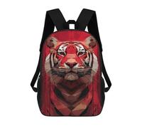 sinyumoney Mochilas Escolares Infantiles Impresas En 3D 17inch Geometric Tiger Art Print Mochila De Viaje Ligera Mochila Para Libros Niños Niños Niñas Mochila Escolar