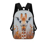 sinyumoney Mochilas Escolares Infantiles Impresas En 3D 17inch Giraffe Portrait with Autumnal Foliage Mochila De Viaje Ligera Mochila Para Libros Niños Niños Niñas Mochila Escolar