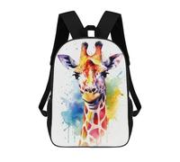 sinyumoney Mochilas Escolares Infantiles Impresas En 3D 17inch Giraffe Watercolor Mochila De Viaje Ligera Mochila Para Libros Niños Niños Niñas Mochila Escolar