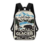 sinyumoney Mochilas Escolares Infantiles Impresas En 3D 17inch Glacier National Park Vintage Poster Mochila De Viaje Ligera Mochila Para Libros Niños Niños Niñas Mochila Escolar