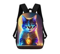 sinyumoney Mochilas Escolares Infantiles Impresas En 3D 17inch Glowing Mystic Cat Orb Mochila De Viaje Ligera Mochila Para Libros Niños Niños Niñas Mochila Escolar