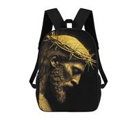 sinyumoney Mochilas Escolares Infantiles Impresas En 3D 17inch Golden Crown of Thorns Statue Mochila De Viaje Ligera Mochila Para Libros Niños Niños Niñas Mochila Escolar