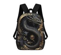 sinyumoney Mochilas Escolares Infantiles Impresas En 3D 17inch Golden Dragon Emperor Mochila De Viaje Ligera Mochila Para Libros Niños Niños Niñas Mochila Escolar