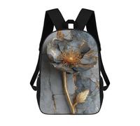 sinyumoney Mochilas Escolares Infantiles Impresas En 3D 17inch Golden Marble Wall Art Flower Mochila De Viaje Ligera Mochila Para Libros Niños Niños Niñas Mochila Escolar