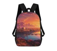 sinyumoney Mochilas Escolares Infantiles Impresas En 3D 17inch Golden Sunset Mosque Reflection Mochila De Viaje Ligera Mochila Para Libros Niños Niños Niñas Mochila Escolar