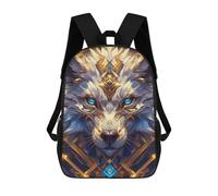 sinyumoney Mochilas Escolares Infantiles Impresas En 3D 17inch Golden Wolf Portrait with Blue Eyes Mochila De Viaje Ligera Mochila Para Libros Niños Niños Niñas Mochila Escolar