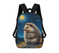 sinyumoney Mochilas Escolares Infantiles Impresas En 3D 17inch Hedgehog Starry Night Mochila De Viaje Ligera Mochila Para Libros Niños Niños Niñas Mochila Escolar
