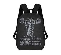 sinyumoney Mochilas Escolares Infantiles Impresas En 3D 17inch Jesus Lifting Barbell - Motivational Fitness Mochila De Viaje Ligera Mochila Para Libros Niños Niños Niñas Mochila Escolar