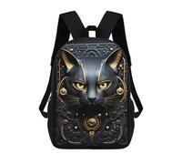 sinyumoney Mochilas Escolares Infantiles Impresas En 3D 17inch King Golden Mechanic Cat Mochila De Viaje Ligera Mochila Para Libros Niños Niños Niñas Mochila Escolar