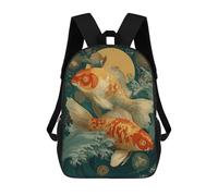 sinyumoney Mochilas Escolares Infantiles Impresas En 3D 17inch Koi Fish Art Print-10 Mochila De Viaje Ligera Mochila Para Libros Niños Niños Niñas Mochila Escolar