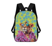 sinyumoney Mochilas Escolares Infantiles Impresas En 3D 17inch Lion in Sunglasses Art Print Mochila De Viaje Ligera Mochila Para Libros Niños Niños Niñas Mochila Escolar