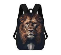 sinyumoney Mochilas Escolares Infantiles Impresas En 3D 17inch Lion in Tuxedo Mochila De Viaje Ligera Mochila Para Libros Niños Niños Niñas Mochila Escolar
