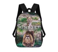 sinyumoney Mochilas Escolares Infantiles Impresas En 3D 17inch Lion Mindset Is Everything Mochila De Viaje Ligera Mochila Para Libros Niños Niños Niñas Mochila Escolar