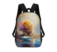 sinyumoney Mochilas Escolares Infantiles Impresas En 3D 17inch Lion with Bowl of Milk Mochila De Viaje Ligera Mochila Para Libros Niños Niños Niñas Mochila Escolar