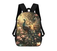 sinyumoney Mochilas Escolares Infantiles Impresas En 3D 17inch Magical Peacock Garden Mochila De Viaje Ligera Mochila Para Libros Niños Niños Niñas Mochila Escolar